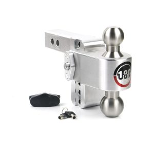 Weigh Safe Trailer Hitch Ball Mount, 180 Degree, Fits 2 Inch Receiver, 12500 Gross Trailer Weight, Turnover, Adjustable, Non-Stowable – LTB4-2