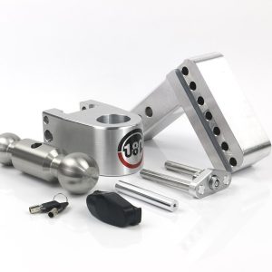 Weigh Safe Trailer Hitch Ball Mount, 180 Degree, Fits 2 Inch Receiver, 12500 Gross Trailer Weight, Turnover, Adjustable, Non-Stowable – LTB4-2