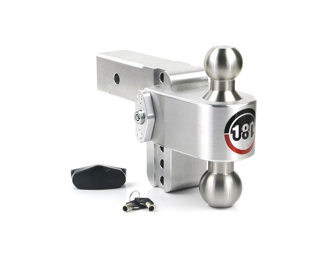 Weigh Safe Trailer Hitch Ball Mount, 180 Degree, Fits 2-1/2 Inch Receiver, 18500 Gross Trailer Weight, Turnover, Adjustable, Non-Stowable – LTB4-2.5