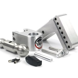 Weigh Safe Trailer Hitch Ball Mount, 180 Degree, Fits 2-1/2 Inch Receiver, 18500 Gross Trailer Weight, Turnover, Adjustable, Non-Stowable – LTB4-2.5