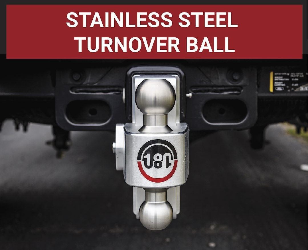 Weigh Safe Trailer Hitch Ball Mount, 180 Degree, Fits 2-1/2 Inch Receiver, 18500 Gross Trailer Weight, Turnover, Adjustable, Non-Stowable – LTB4-2.5