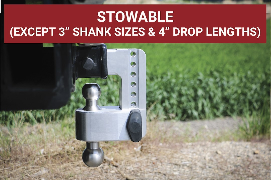 Weigh Safe Trailer Hitch Ball Mount, 180 Degree, Fits 2-1/2 Inch Receiver, 18500 Gross Trailer Weight, Turnover, Adjustable, Non-Stowable – LTB4-2.5