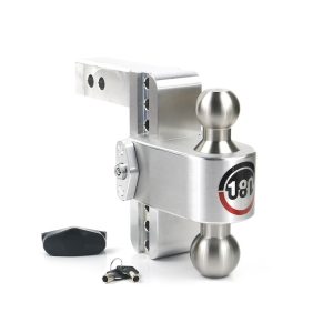 Weigh Safe Trailer Hitch Ball Mount, 180 Degree, Fits 2 Inch Receiver, 12500 Gross Trailer Weight, Turnover, Adjustable, Stowable – LTB6-2