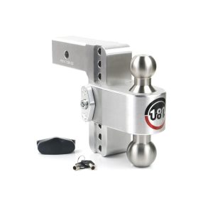 Weigh Safe Trailer Hitch Ball Mount, 180 Degree, Fits 2-1/2 Inch Receiver, 18500 Gross Trailer Weight, Turnover, Adjustable, Stowable – LTB6-2.5