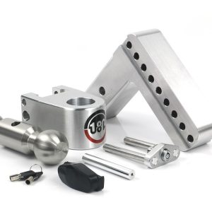 Weigh Safe Trailer Hitch Ball Mount, 180 Degree, Fits 2-1/2 Inch Receiver, 18500 Gross Trailer Weight, Turnover, Adjustable, Stowable – LTB6-2.5