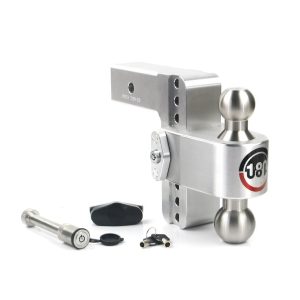 Weigh Safe Trailer Hitch Ball Mount, 180 Degree, Fits 2-1/2 Inch Receiver, 18500 Gross Trailer Weight, Turnover, Adjustable, Stowable – LTB6-2.5-KA