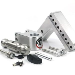 Weigh Safe Trailer Hitch Ball Mount, 180 Degree, Fits 2-1/2 Inch Receiver, 18500 Gross Trailer Weight, Turnover, Adjustable, Stowable – LTB6-2.5-KA