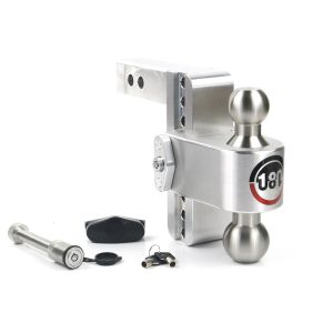Weigh Safe Trailer Hitch Ball Mount, 180 Degree, Fits 2 Inch Receiver, 12500 Gross Trailer Weight, Turnover, Adjustable, Stowable – LTB6-2-KA