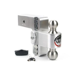 Weigh Safe Trailer Hitch Ball Mount, 180 Degree, Fits 3 Inch Receiver, 21000 Gross Trailer Weight, Turnover, Adjustable, Non-Stowable – LTB6-3