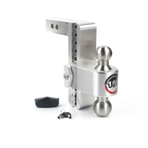 Weigh Safe Trailer Hitch Ball Mount, 180 Degree, Fits 2 Inch Receiver, 12500 Gross Trailer Weight, Turnover, Adjustable, Stowable – LTB8-2