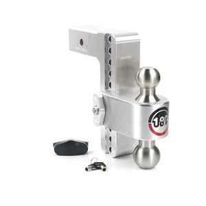 Weigh Safe Trailer Hitch Ball Mount, 180 Degree, Fits 2-1/2 Inch Receiver, 18500 Gross Trailer Weight, Turnover, Adjustable, Stowable – LTB8-2.5