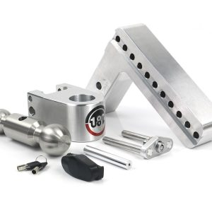 Weigh Safe Trailer Hitch Ball Mount, 180 Degree, Fits 2-1/2 Inch Receiver, 18500 Gross Trailer Weight, Turnover, Adjustable, Stowable – LTB8-2.5