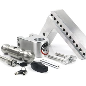 Weigh Safe Trailer Hitch Ball Mount, 180 Degree, Fits 2-1/2 Inch Receiver, 18500 Gross Trailer Weight, Turnover, Adjustable, Stowable – LTB8-2.5-KA