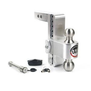 Weigh Safe Trailer Hitch Ball Mount, 180 Degree, Fits 2 Inch Receiver, 12500 Gross Trailer Weight, Turnover, Adjustable, Stowable – LTB8-2-KA