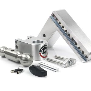 Weigh Safe Trailer Hitch Ball Mount, 180 Degree, Fits 3 Inch Receiver, 21000 Gross Trailer Weight, Turnover, Adjustable, Non-Stowable – LTB8-3