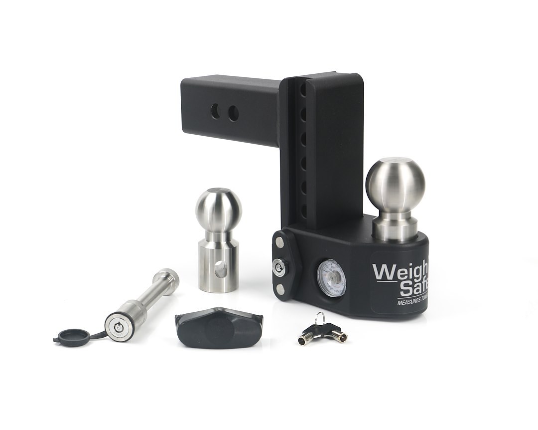 Weigh Safe Trailer Hitch Ball Mount, Fits 2-1/2 Inch Receiver, 18500 Gross Trailer Weight, Adjustable, Stowable Design – SWS6-2.5-KA