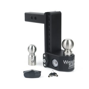 Weigh Safe Trailer Hitch Ball Mount, Fits 2 Inch Receiver, 12500 Gross Trailer Weight, Adjustable, Stowable Design, 8 Inch Drop/ 9 Inch Rise – SWS8-2