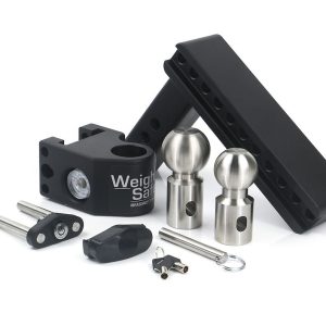 Weigh Safe Trailer Hitch Ball Mount, Fits 2 Inch Receiver, 12500 Gross Trailer Weight, Adjustable, Stowable Design, 8 Inch Drop/ 9 Inch Rise – SWS8-2