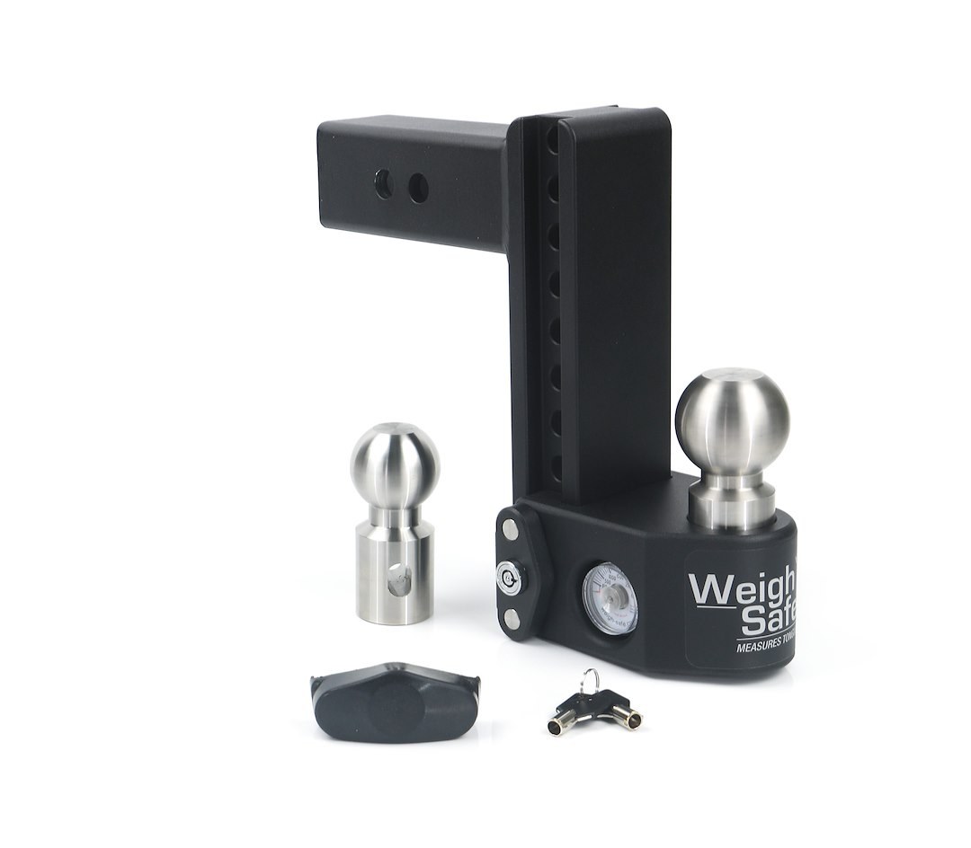 Weigh Safe Trailer Hitch Ball Mount, Fits 2-1/2 Inch Receiver, 18500 Gross Trailer Weight, Adjustable, Stowable Design – SWS8-2.5