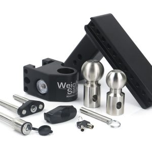 Weigh Safe Trailer Hitch Ball Mount, Fits 2-1/2 Inch Receiver, 18500 Gross Trailer Weight, Adjustable, Stowable Design – SWS8-2.5-KA