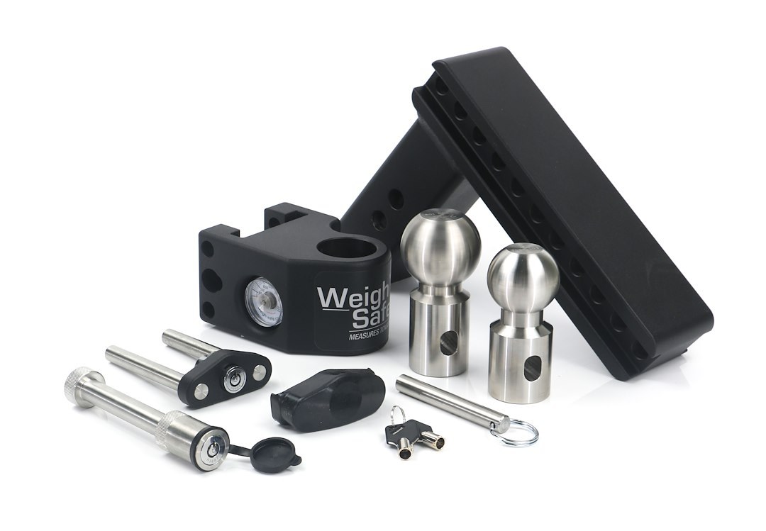 Weigh Safe Trailer Hitch Ball Mount, Fits 2-1/2 Inch Receiver, 18500 Gross Trailer Weight, Adjustable, Stowable Design – SWS8-2.5-KA