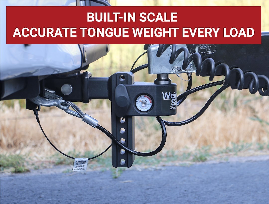 Weigh Safe Trailer Hitch Ball Mount, Fits 2-1/2 Inch Receiver, 18500 Gross Trailer Weight, Adjustable, Stowable Design – SWS8-2.5-KA