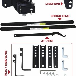Weigh Safe Weight Distribution Hitch, True Tow, Trunion Style, 8500 Pound Gross Trailer Weight, With 2 Inch Shank/ 6 Inch Drop – TTMW6-2