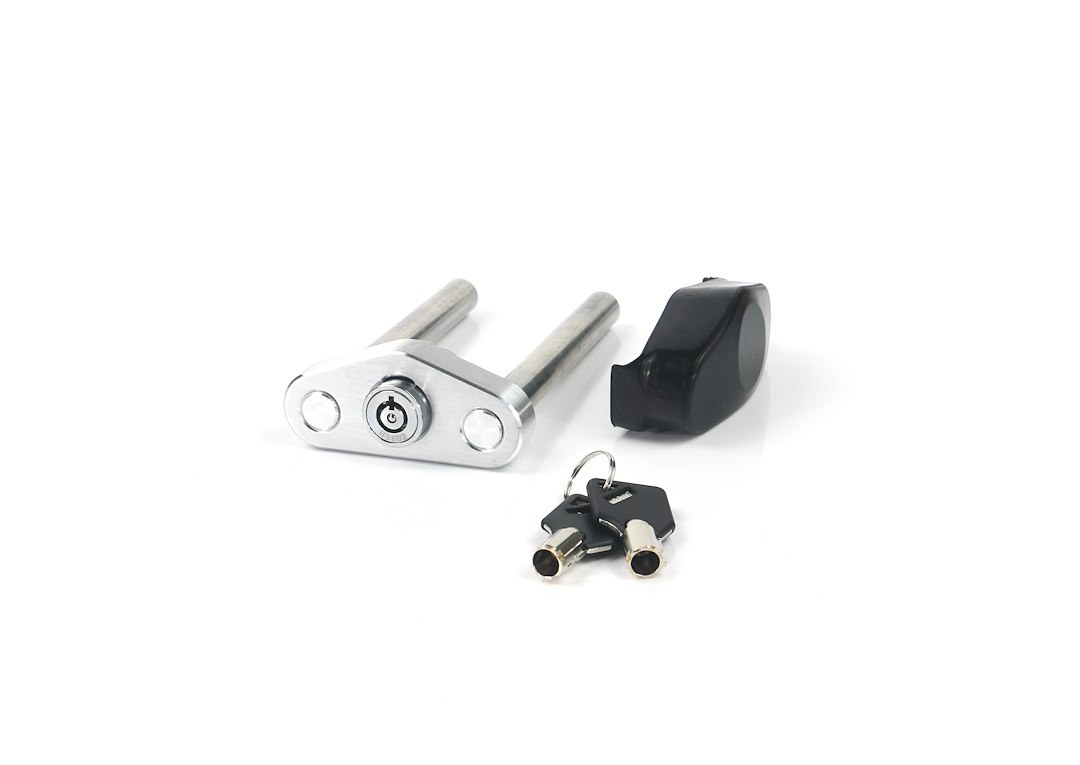 Weigh Safe Trailer Hitch Pin, For Use with Weigh Safe Dual Ball Mounts, Lockable, With 2 Keys, Brushed Aluminum Pins and Housing, Steel Lock – WS03