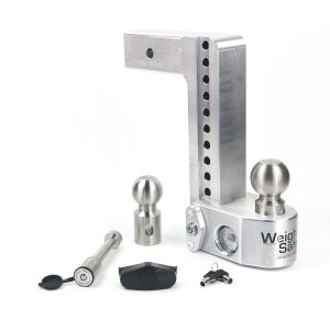 Weigh Safe Trailer Hitch Ball Mount, Fits 2-1/2 Inch Receiver, 18500 Gross Trailer Weight, Adjustable, Stowable – WS10-2.5-KA