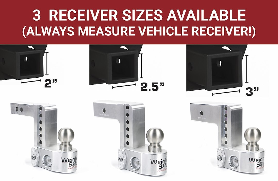 Weigh Safe Trailer Hitch Ball Mount, Fits 3 Inch Receiver, 21000 Gross Trailer Weight, Adjustable, Non-Stowble – WS10-3-SET