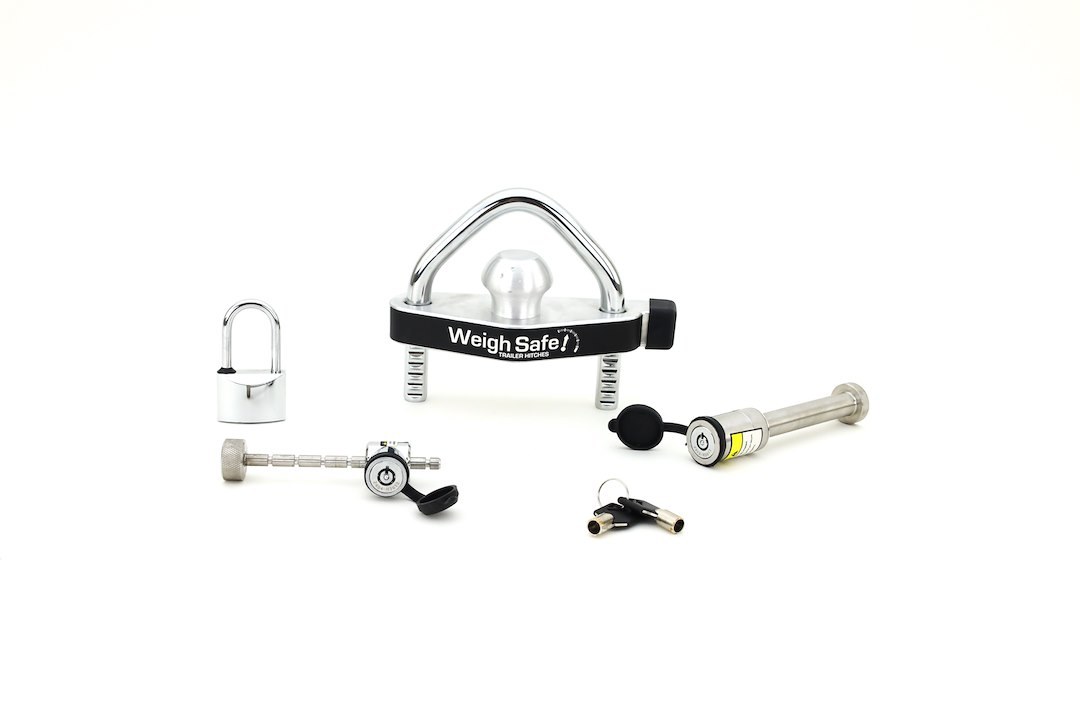 Weigh Safe Trailer Coupler Lock, Multi-Pack, Coupler Ball Lock/ Adjustable Trailer Coupler Latch Lock/ Padlock/ Hitch Locking Pin – WS26