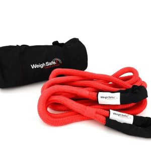 Weigh Safe Recovery Strap, 5/8 Inch Diameter X 20 Foot Length, 5,033 Pound Load Rting/ 15100 Breaking Strength, Nylon with Sheathing, Red – WS29
