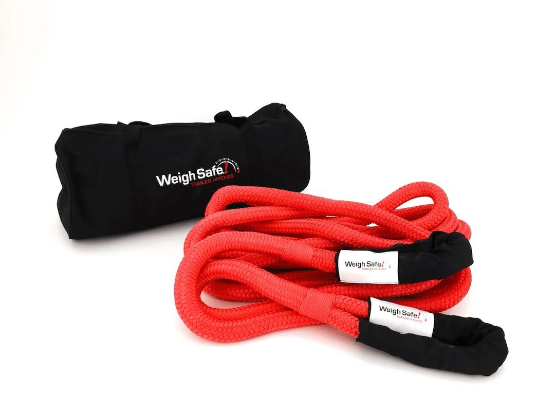 Weigh Safe Recovery Strap, 5/8 Inch Diameter X 20 Foot Length, 5,033 Pound Load Rting/ 15100 Breaking Strength, Nylon with Sheathing, Red – WS29