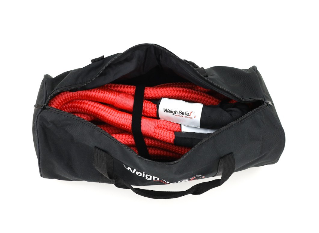 Weigh Safe Recovery Strap, 7/8 Inch Diameter X 20 Foot Length, 9766 Pound Load Rting/ 29300 Breaking Strength, Nylon with Sheathing, Red – WS30