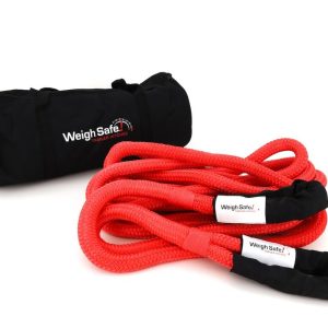 Weigh Safe Recovery Strap, 1 Inch Diameter X 30 Foot Length, 11300 Pound Load Rating/ 29300 Breaking Strength, Nylon with Sheathing, Red – WS31