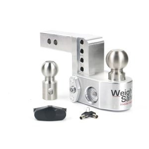 Weigh Safe Trailer Hitch Ball Mount, Fits 2 Inch Receiver, 12500 Gross Trailer Weight, Adjustable, Stowable, 4 Inch Drop/ 5 Inch Rise – WS4-2
