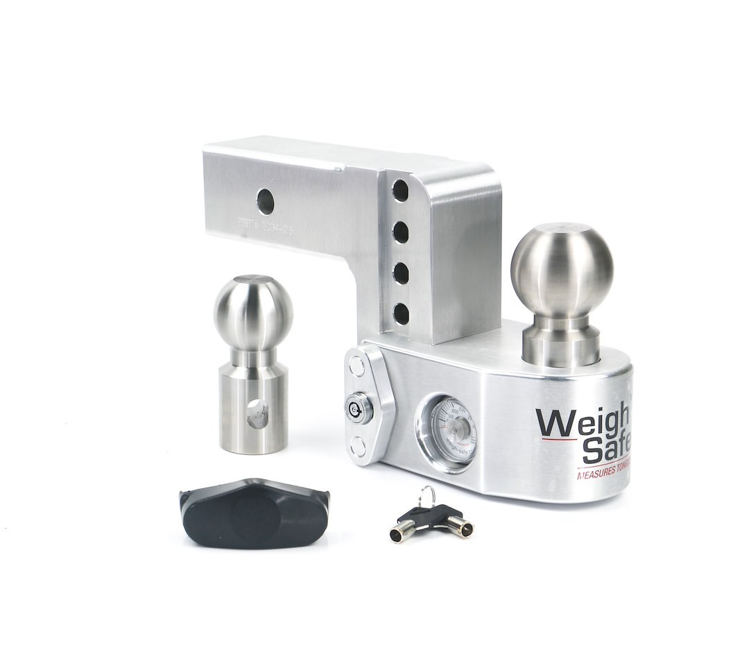 Weigh Safe Trailer Hitch Ball Mount, Fits 2-1/2 Inch Receiver, 18500 Gross Trailer Weight, Adjustable, Non-Stowable – WS4-2.5