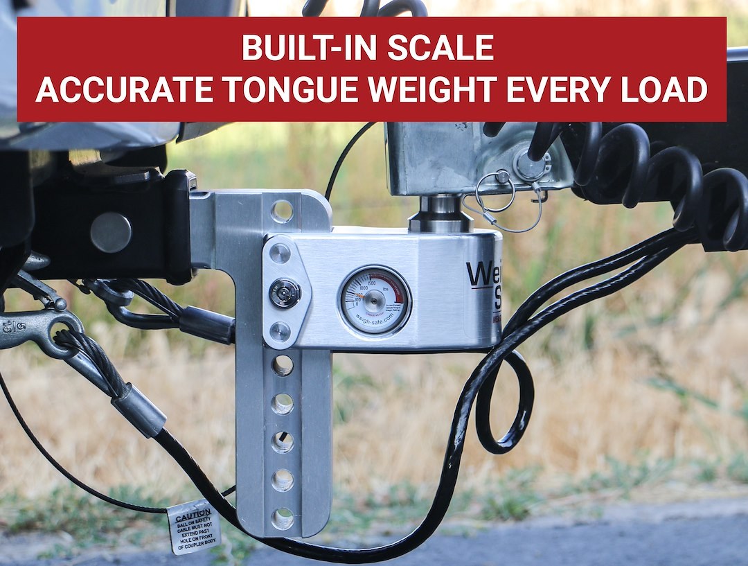 Weigh Safe Trailer Hitch Ball Mount, Fits 2-1/2 Inch Receiver, 18500 Gross Trailer Weight, Adjustable, Stowable, 6 Inch Drop/ 7 Inch Rise – WS6-2.5