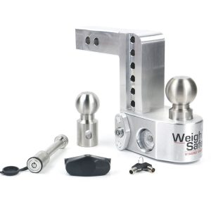 Weigh Safe Trailer Hitch Ball Mount, Fits 2 Inch Receiver, 12500 Gross Trailer Weight, Adjustable, Stowable, 6 Inch Drop/ 7 Inch Rise – WS6-2-KA