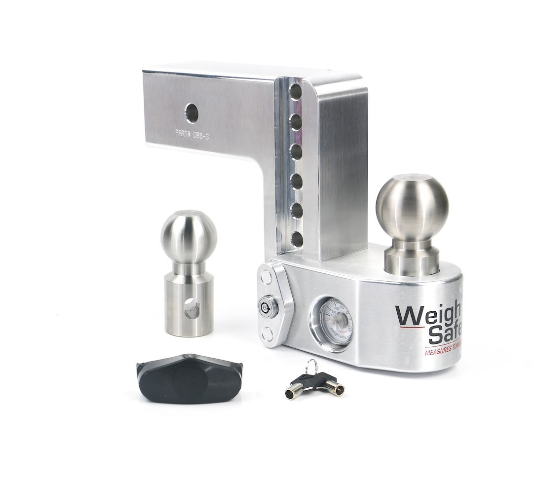 Weigh Safe Trailer Hitch Ball Mount, Fits 3 Inch Receiver, 21000 Gross Trailer Weight, Adjustable, Non-Stowble, 6 Inch Drop/ 7 Inch Rise – WS6-3