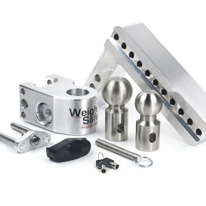Weigh Safe Trailer Hitch Ball Mount, Fits 2 Inch Receiver, 12500 Gross Trailer Weight, Adjustable, Stowable, 8 Inch Drop/ 9 Inch Rise – WS8-2