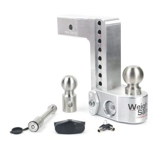 Weigh Safe Trailer Hitch Ball Mount, Fits 2-1/2 Inch Receiver, 18500 Gross Trailer Weight, Adjustable, Stowable, 8 Inch Drop/ 9 Inch Rise – WS8-2.5-KA