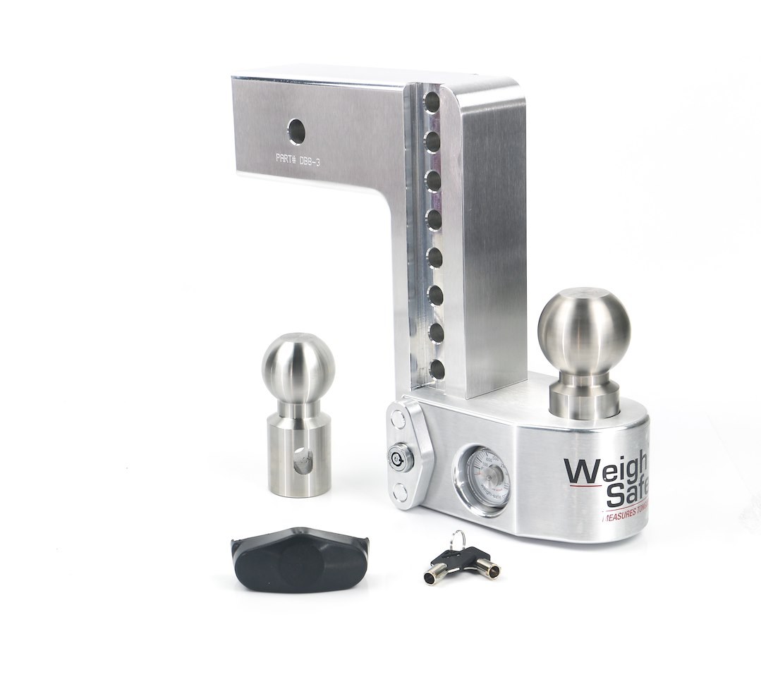 Weigh Safe Trailer Hitch Ball Mount, Fits 3 Inch Receiver, 21000 Gross Trailer Weight, Adjustable, Non-Stowble, 8 Inch Drop/ 9 Inch Rise – WS8-3