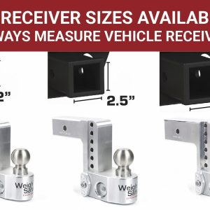 Weigh Safe Trailer Hitch Ball Mount, Fits 3 Inch Receiver, 21000 Gross Trailer Weight, Adjustable, Non-Stowble, 8 Inch Drop/ 9 Inch Rise – WS8-3