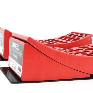 Weigh Safe Trailer Leveling Kit, Wheel Chock, With Curved Levelers/ Chocks/ and Non-Slip Mats, 29000 Pound Capacity, Orange, Polymer – WS-WLS