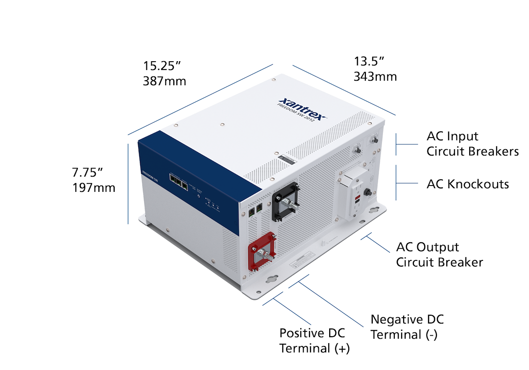 Xantrex Llc Power Inverter/ Battery Charger, Freedom Sw Series, For 12 Volt Batteries, 12 Volt DC Input Voltage – 815-2012
