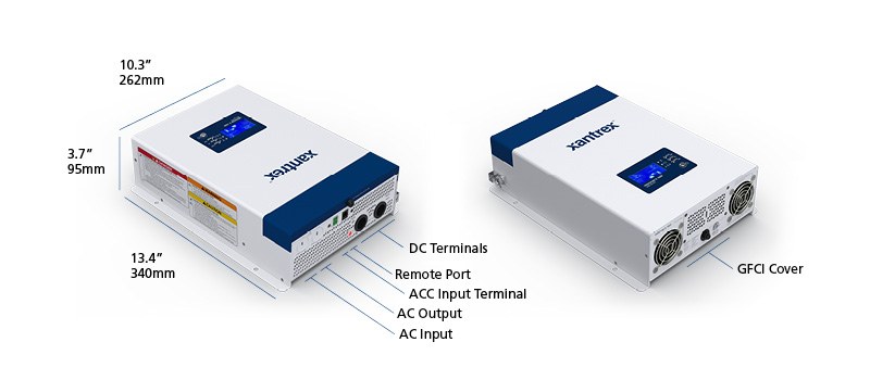 Xantrex Llc Power Inverter, Freedom X, Inverts 12 Volt DC to 120 Volt AC, 1000 Watts Continuous/ 2000 Watts Surge, 8.4 Ampere Continuous – 817-1000