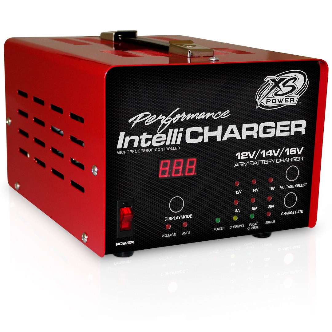 Xs Batteries Battery Charger, Intellicharger, For 12 or 16 Volt Batteries, AGM (absorbent Glass Mat), 120 Volt Power Supply, 5/ 15/ 25 Amp Max – 1005