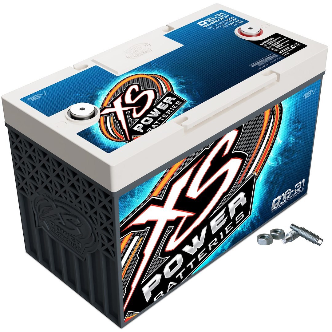 Xs Batteries Battery, D Series, Group 31, AGM Absorbed Glass Mat, 16 Volt, 5000 Max Amps, Top 587 Terminal, 12.99 Inch Length – D16-31