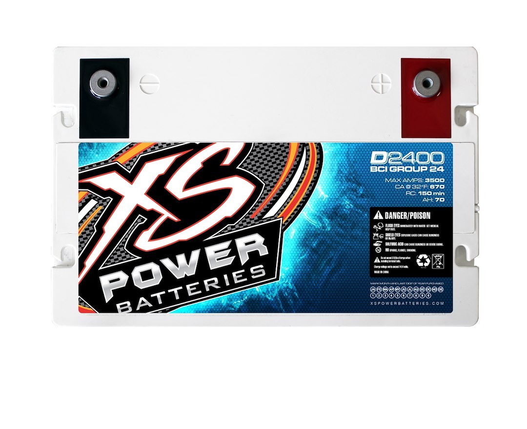 Xs Batteries Battery, D Series, Group 24 AGM (absorbent Glass Mat), 12 Volt, 1056 Cold Cranking Amps, 3500 Max Amps, Top M6 Terminal – D2400